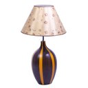 Ver imagem 1 de Abajur Sonho 70cm Base Cerâmica Marron Escuro E27 40W Cúpula Tecido Floral