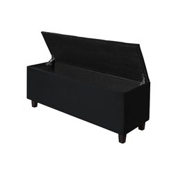 Recamier Baú Estofado Veludo Preto Luxo 1,30m - 3