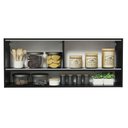Ver imagem 4 de Armário de Cozinha Aéreo 120cm 2 Portas Correr Vidro Neutral 1 Nicho Preto Reims Madesa