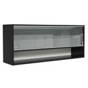 Ver imagem 1 de Armário de Cozinha Aéreo 120cm 2 Portas Correr Vidro Neutral 1 Nicho Preto Reims Madesa