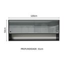 Ver imagem 3 de Armário de Cozinha Aéreo 120cm 2 Portas Correr Vidro Neutral 1 Nicho Preto Reims Madesa