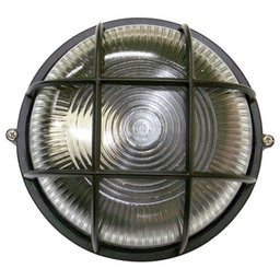 Tartaruga Circular 18cm Aluminio Pint. Epoxi E-27 1 Lâmpada Max 60W com Grade Preta - 1