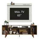 Ver imagem 4 de Rack Madesa Cancun com Pés e Painel para TV até 65 Polegadas Rustic/Branco 5Z9B Cor:Rustic/Branco/Ru