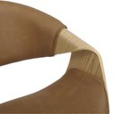Ver imagem 3 de Cadeira Estofada Madeira Couro Nicole Espresso Móveis Marrom/Caramelo