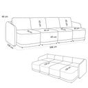 Ver imagem 5 de Sofá Cama para Sala de Estar 4 Lugares 396cm Montserrat K01 Bouclê Creme - Lyam Decor