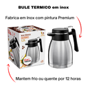 Ver imagem 4 de Bule Termico com Gatilho Garrafa para Cafe Chá Aço Inox Grande com Sistema Antigotejamento 1,2 Litro