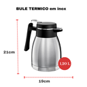Ver imagem 3 de Bule Termico com Gatilho Garrafa para Cafe Chá Aço Inox Grande com Sistema Antigotejamento 1,2 Litro