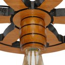 Ver imagem 3 de Pendente Luminária Lustre Roda de Carroça 33cm de Madeira Maciça - Cerejeira + Lâmpada