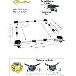 Suporte Pé para Geladeira e Fogão Gira Fácil Branco - 4