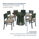 Ver imagem 7 de Conjunto Sala de Jantar Mesa Redonda 6 Cadeiras Tampo de Vidro Valência Verde/Pérola