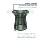 Ver imagem 6 de Conjunto Sala de Jantar Mesa Redonda 6 Cadeiras Tampo de Vidro Valência Verde/Pérola