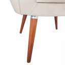 Ver imagem 5 de Poltrona Pétala de Flor para Esmalteria Veludo Bege Pés Palito em Madeira Maciça