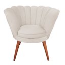 Ver imagem 4 de Poltrona Pétala de Flor para Esmalteria Veludo Bege Pés Palito em Madeira Maciça