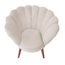 Ver imagem 3 de Poltrona Pétala de Flor para Esmalteria Veludo Bege Pés Palito em Madeira Maciça