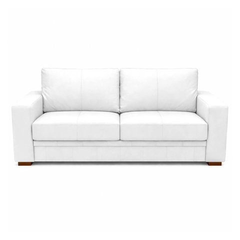 Sofá Decorativo Sala de Estar Champions 4 Lugares 240cm Bipartido Couro Branco - Mozzelar