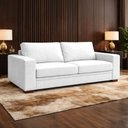 Ver imagem 2 de Sofá Decorativo Sala de Estar Champions 4 Lugares 240cm Bipartido Couro Branco - Mozzelar