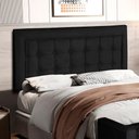 Ver imagem 1 de Painel Cabeceira Estofada para Cama Casal 160 cm Preto