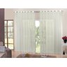 Cortina De Varão Voil Pérola Xadrez Sala 6,00x2,80 Ilhós Cromado - 1