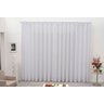 Cortina Voil xadrez Branco com Forro Blackout Tecido 3,00x2,60 Corta Luz - 1