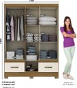 Ver imagem 3 de Guarda Roupas Casal Com 5 Portas 2 Gavetas Com Espelho B60 Nature / Off White - Briz Móveis