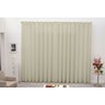 Cortina Voil xadrez Bege com Forro Blackout Tecido 3,00x2,60 Corta Luz - 1