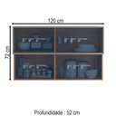 Ver imagem 3 de Armário Aéreo Cozinha 120 Cm Proença 2 Portas Ripado 100% Mdf Nogueira/nude - Demóbile