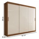 Ver imagem 5 de Guarda-roupa Casal Harvard 3 Portas 2 Gavetas 100% Mdf Off White/nogueira - Panorama Móveis