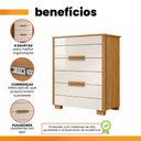 Ver imagem 6 de Cômoda com 4 Gavetas Freijó / Off White Dhara - Moval