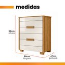 Ver imagem 4 de Cômoda com 4 Gavetas Freijó / Off White Dhara - Moval