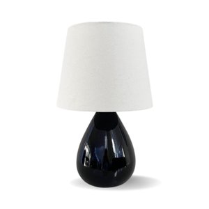 Abajur Luminária Gota Preto Clássico Decoração Sala Aparador Quarto