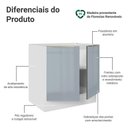 Ver imagem 6 de Balcão de Cozinha 80 Cm 2 Portas (sem Tampo) Branco/cinza Lux Madesa Branco/cinza