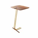 Ver imagem 1 de Mesa de Apoio para Sofá Bandeja Castanho Base Dourada