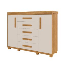 Comoda Alta com Sapateira 5 Gavetas e 2 Portas 100% Mdf - 1