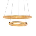 Ver mais imagens de Luminaria Pendente Lustre 2 Aneis Cristal Arco Dourado Led 52w Sala de Jantar Restaurante Ambiente C