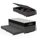 Ver imagem 1 de Cama Box Baú com Colchão de Espuma D45 Ortobom Airtech 150 + Auxiliar Unique Solteiro 88cm