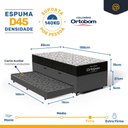 Ver imagem 3 de Cama Box Baú com Colchão de Espuma D45 Ortobom Airtech 150 + Auxiliar Unique Solteiro 88cm
