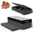Ver imagem 2 de Cama Box Baú com Colchão de Espuma D45 Ortobom Airtech 150 + Auxiliar Unique Solteiro 88cm