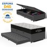 Cama Box Baú com Colchão de Espuma D45 Ortobom Airtech 150 + Auxiliar Unique Solteiro 88cm - 2