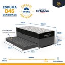 Ver imagem 4 de Cama Box Baú com Colchão de Espuma D45 Ortobom Airtech 150 + Auxiliar Unique Solteiro 88cm