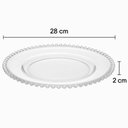Ver imagem 2 de Conjunto 12 Pratos Rasos 28cm de Jantar Cristal Transparente Pearl Wolff Redondos