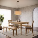 Ver imagem 1 de Mesa de Jantar 160cm 8979fn com 2 Cadeiras Estofadas 8981fn e 2 Bancos 8980fn Rubi Freijó Finestra