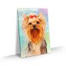 Quadro Yorkshire Colorido Arte Aquarela Cachorro Tela 90x60 - 1