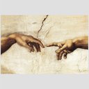 Ver imagem 2 de Quadro Michelangelo A Criação Tela Moldura Branca 95X63Cm