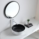 Ver imagem 1 de Cuba Apoio Evier Banheiro Black And White Marble 36x12