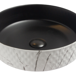 Cuba Apoio Evier Banheiro Black And White Marble 36x12 - 4