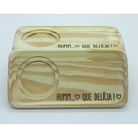 Kit Jogo Conjunto 6 Pires Retangulares P/ Xícaras de Café e Chá - Pinus