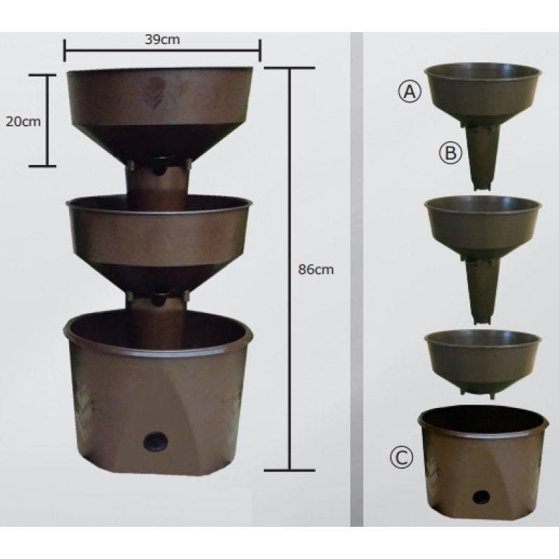 Ver imagem 4 de Horta Vertical Auto Irrigável Verde Vida - Não Acompanha Rodízio Cor Telha