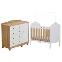 Ver imagem 1 de Jogo de Quarto Infantil Elô Cômoda e Berço Branco Brilho/amêndoa - Móveis Peroba