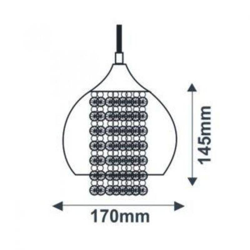 Pendente Vidro Rigato com Cristal Elisabeth Taschibra Conhaque - 3