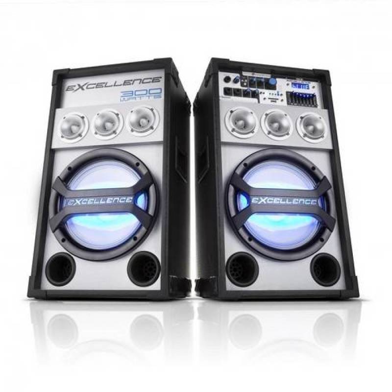 Conjunto de Caixas de Som Amplificadas Nks Excellence Pk-3000 com 300W, Bluetooth, Rádio Fm e Microf - 1